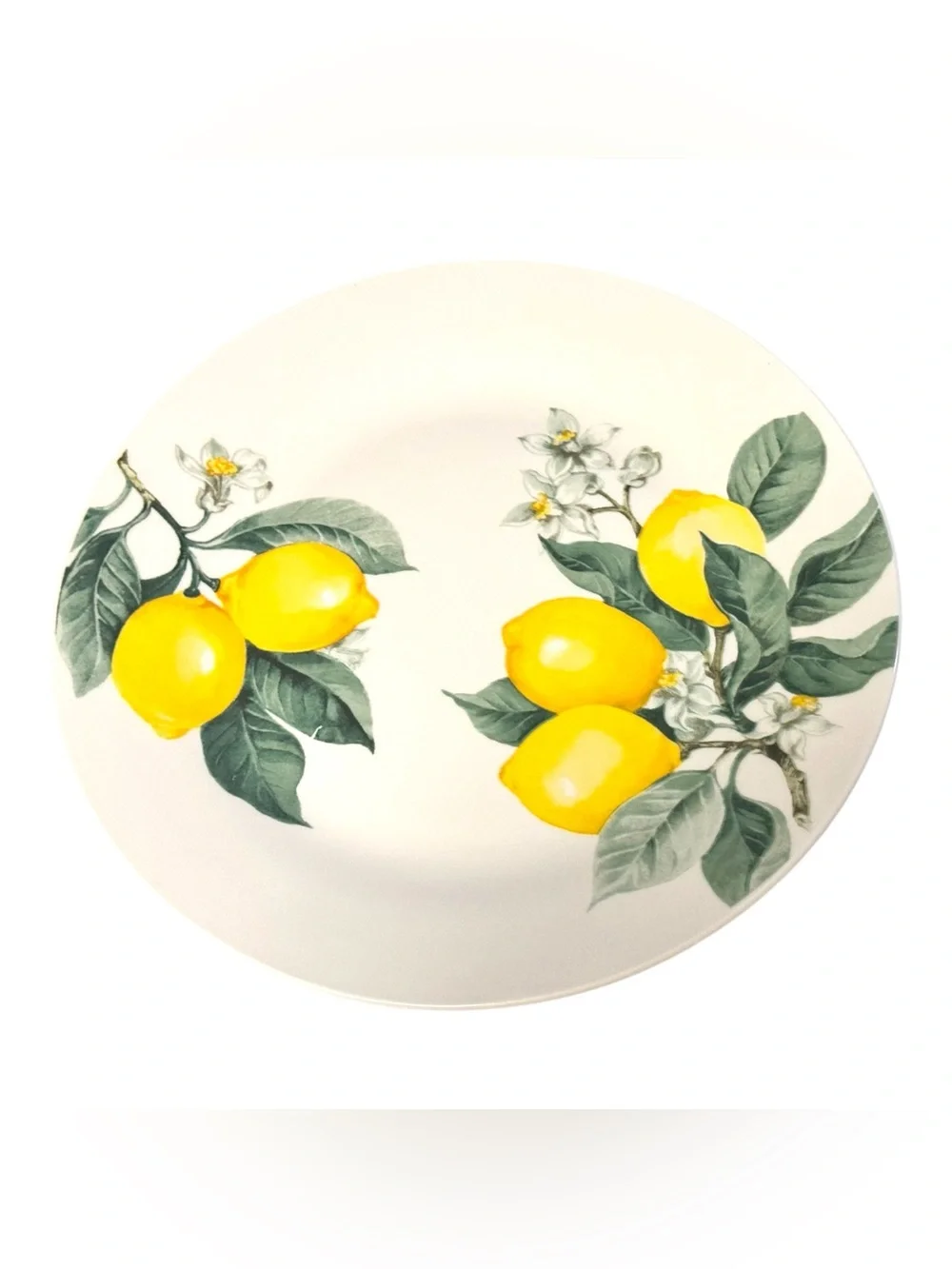 Royal Norfolk ‘Lemons’ White Ceramic Dinner Plate 10.5” NWT Discontinued 🦄
